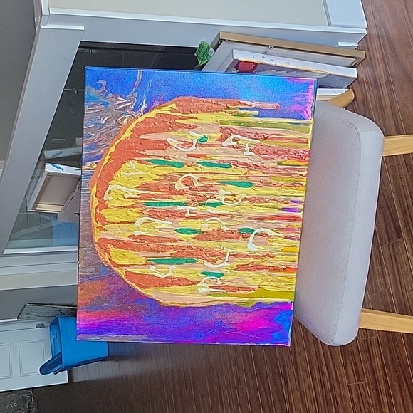Melting Pizza Acrylic Painting - Picture 1 of 1